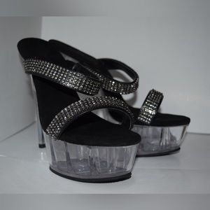 Pleaser bedazzled pumps with box